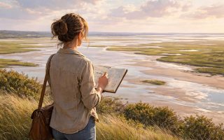 femme-dos-baie-somme-paysage-pastel