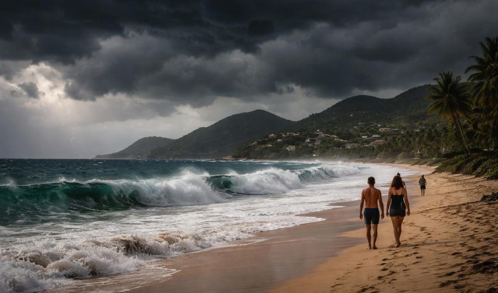 plage-saint-martin-ciel-orageux-vagues