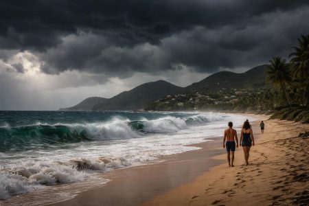 plage-saint-martin-ciel-orageux-vagues