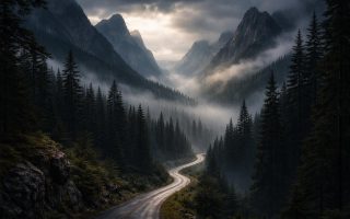 montagnes-forets-route-brume