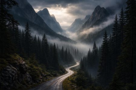 montagnes-forets-route-brume