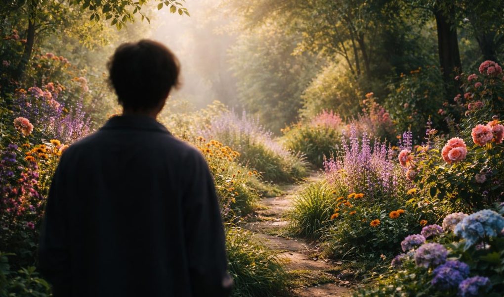 jardin-luxuriant-plantes-fleurs-silhouette