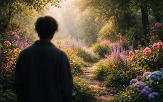 jardin-luxuriant-plantes-fleurs-silhouette