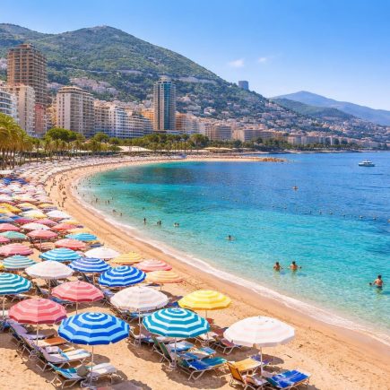 plage-larvotto-eaux-parasols-palmiers