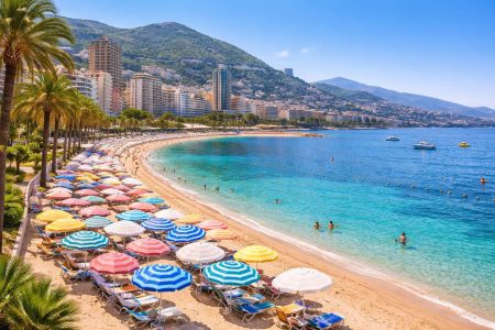 plage-larvotto-eaux-parasols-palmiers