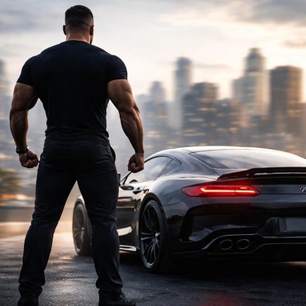 homme-imposant-voiture-sport-urbain