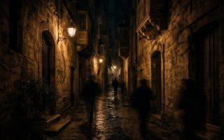 ruelle-sombre-malte-batiments-pierre