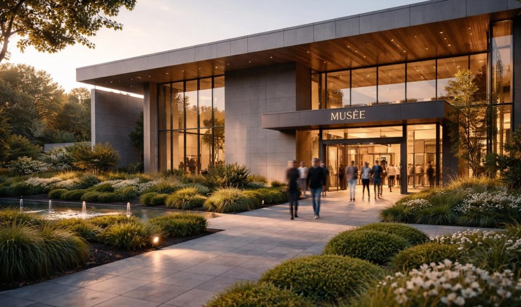 facade-moderne-visiteurs-jardin-soir