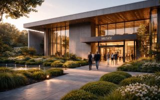 facade-moderne-visiteurs-jardin-soir