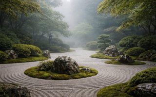 jardin-zen-graviers-pierres-vegetation