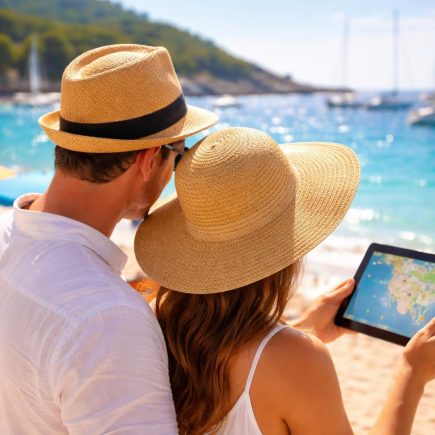 couple-plage-mer-yachts-parasols