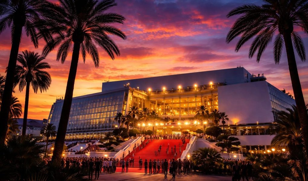 palais-festivals-cannes-coucher-soleil-palmiers