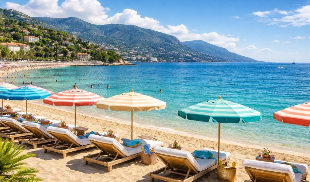 plage-marquet-transats-parasols-collines