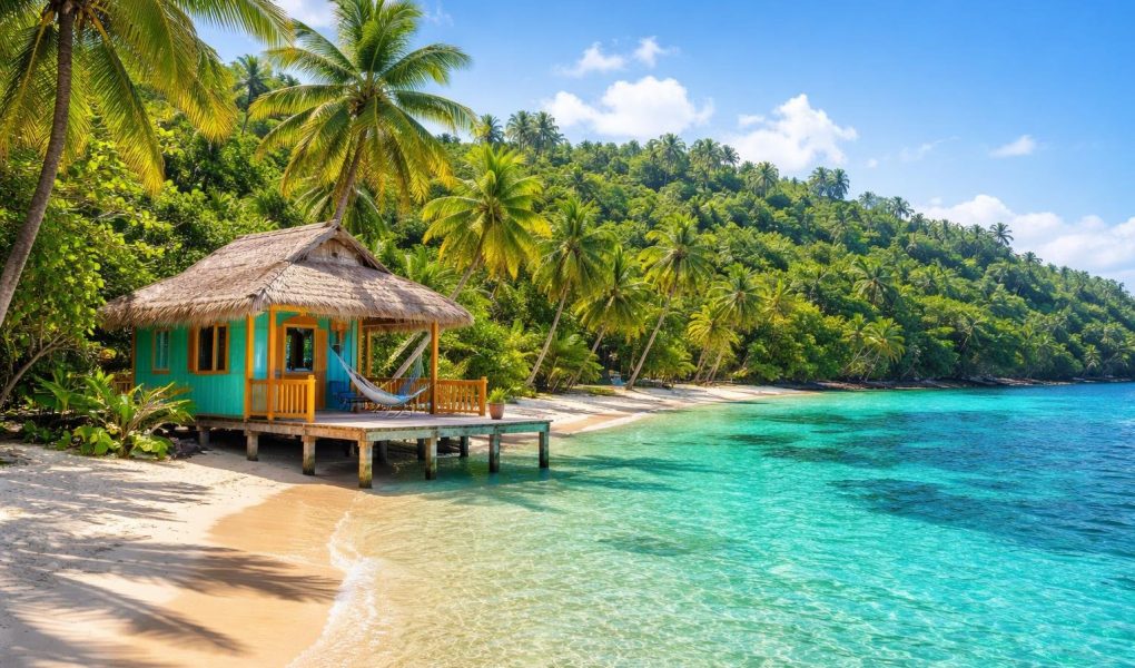 plage-sable-blanc-mer-turquoise-palmiers