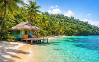 plage-sable-blanc-mer-turquoise-palmiers