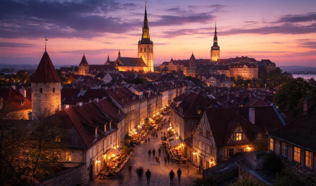 tallinn-batiments-medievaux-crepuscule