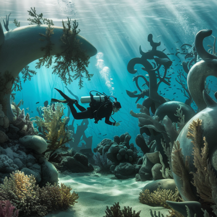 plongeur-sculpture-sous-marine-corail-faune