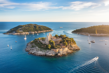iles-lerins-mer-abbaye-foret-bateaux
